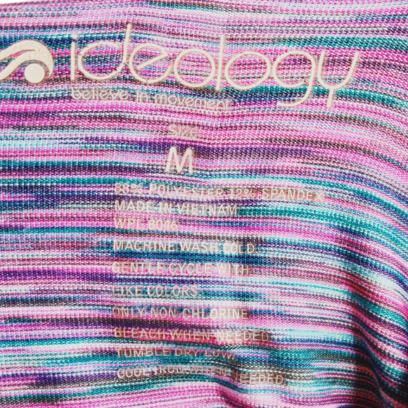 Ideology Sweatshirt Womens Medium Activewear Pink Blue Purple 1/4 Zip Stripes - Picture 5 of 5